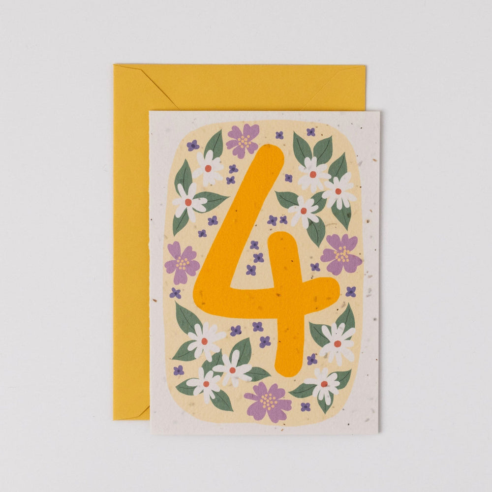 
                  
                    Wildflower plantable fourth birthday card
                  
                