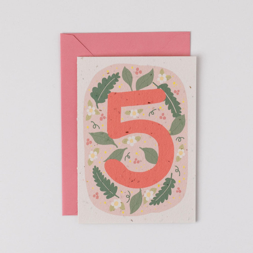 
                  
                    Wildflower plantable fifth birthday card
                  
                