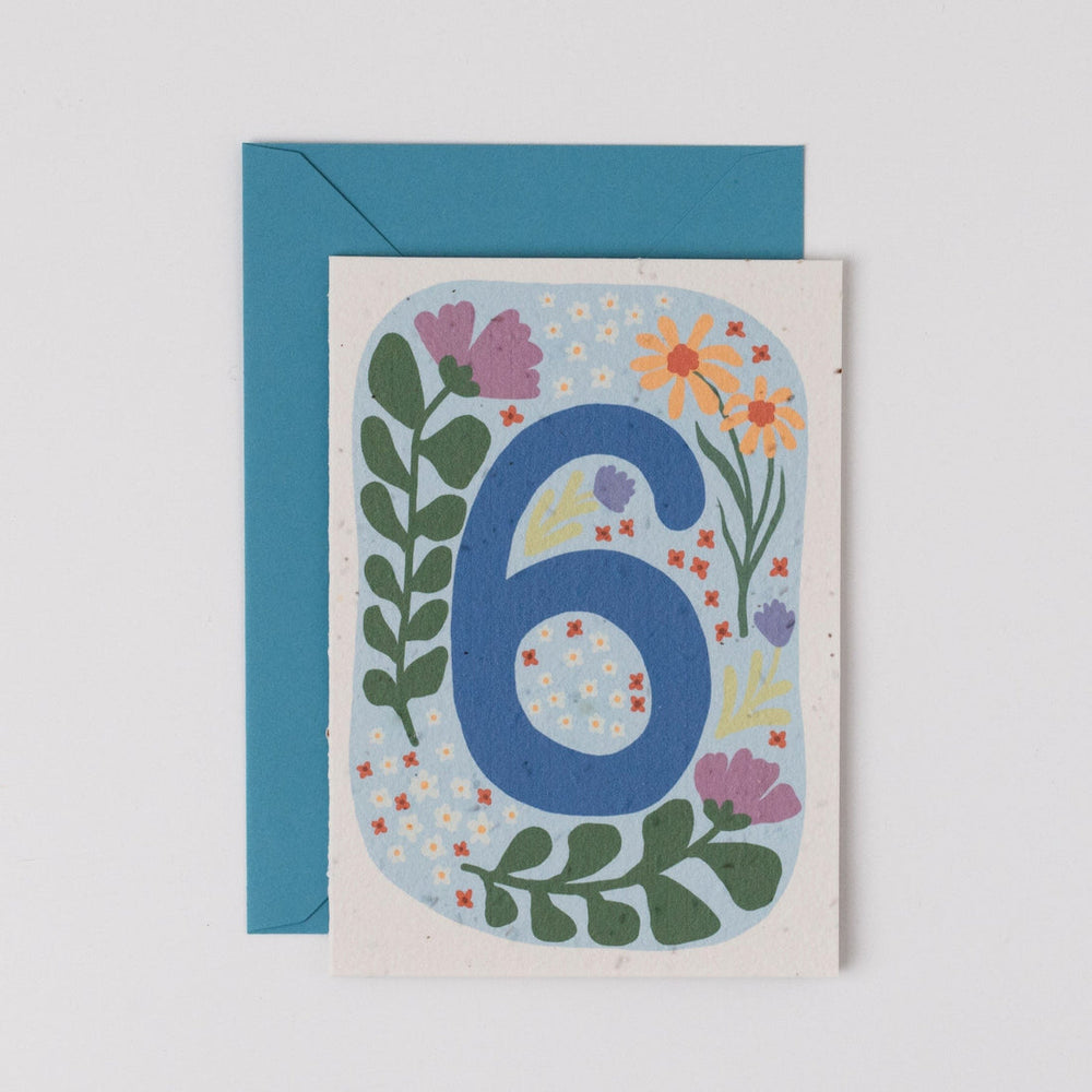 
                  
                    Wildflower plantable sixth birthday card
                  
                