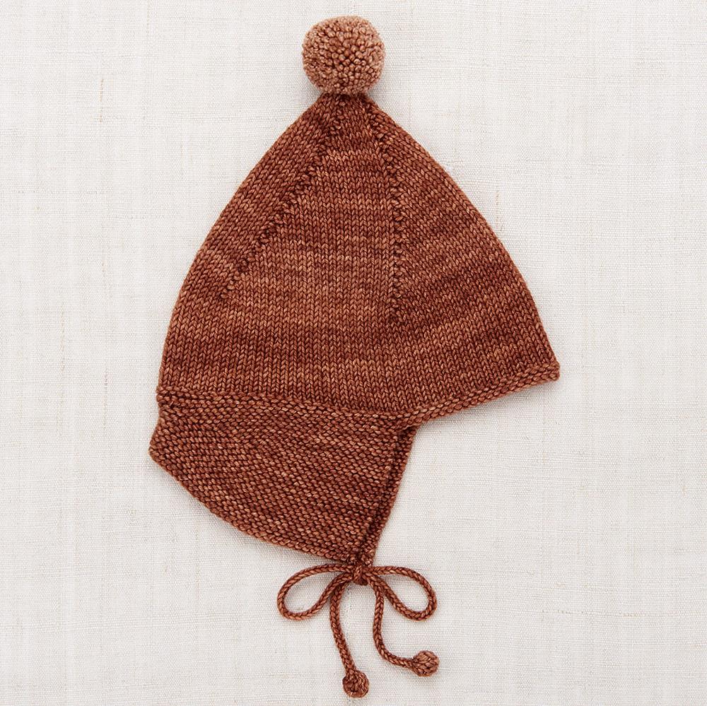 Misha & Puff Baby Pointy Peak Hat - Chestnut