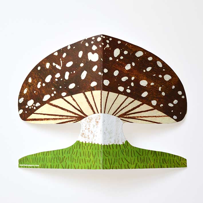 Mortlake Papers Brown Mushroom Shaped Greeting Card