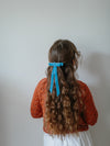 Runaround Retro Velvet Hair Bow - Teal Blue