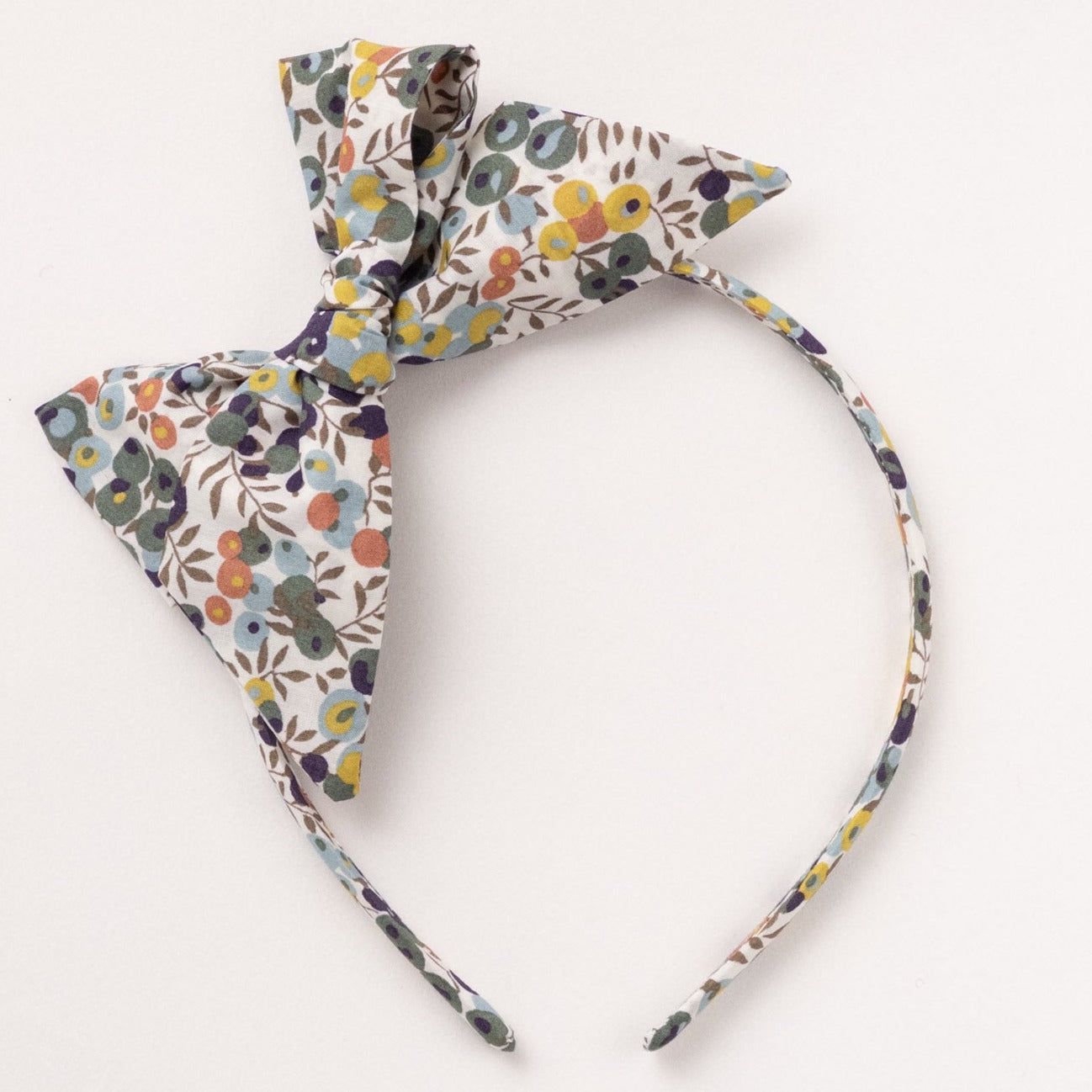 Runaround Retro Large Bow Alice Band - Liberty Print Winterberry