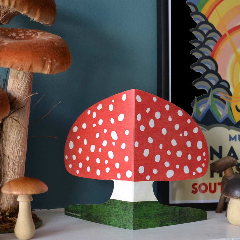Mortlake Papers Red Mushroom Shaped Greeting Card