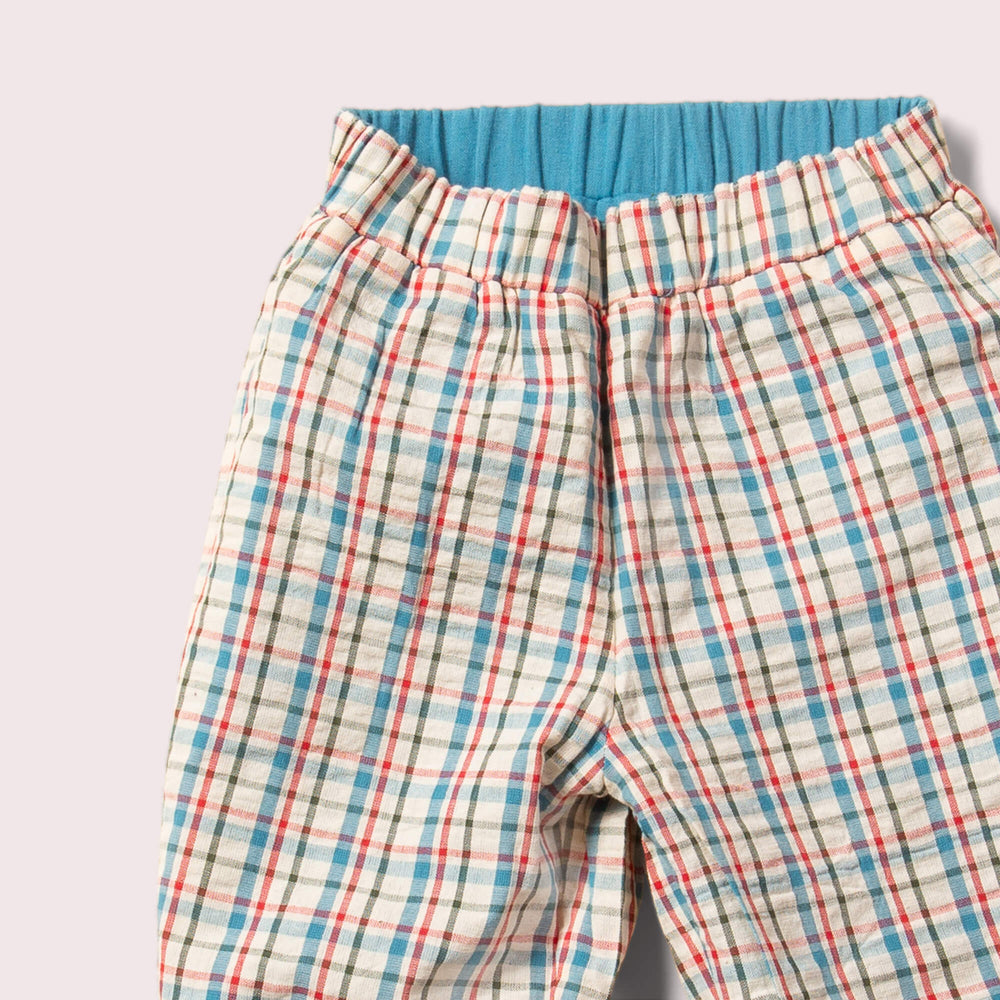 
                  
                    Little Green Radicals Checked Seersucker Reversible Pull on Trousers
                  
                