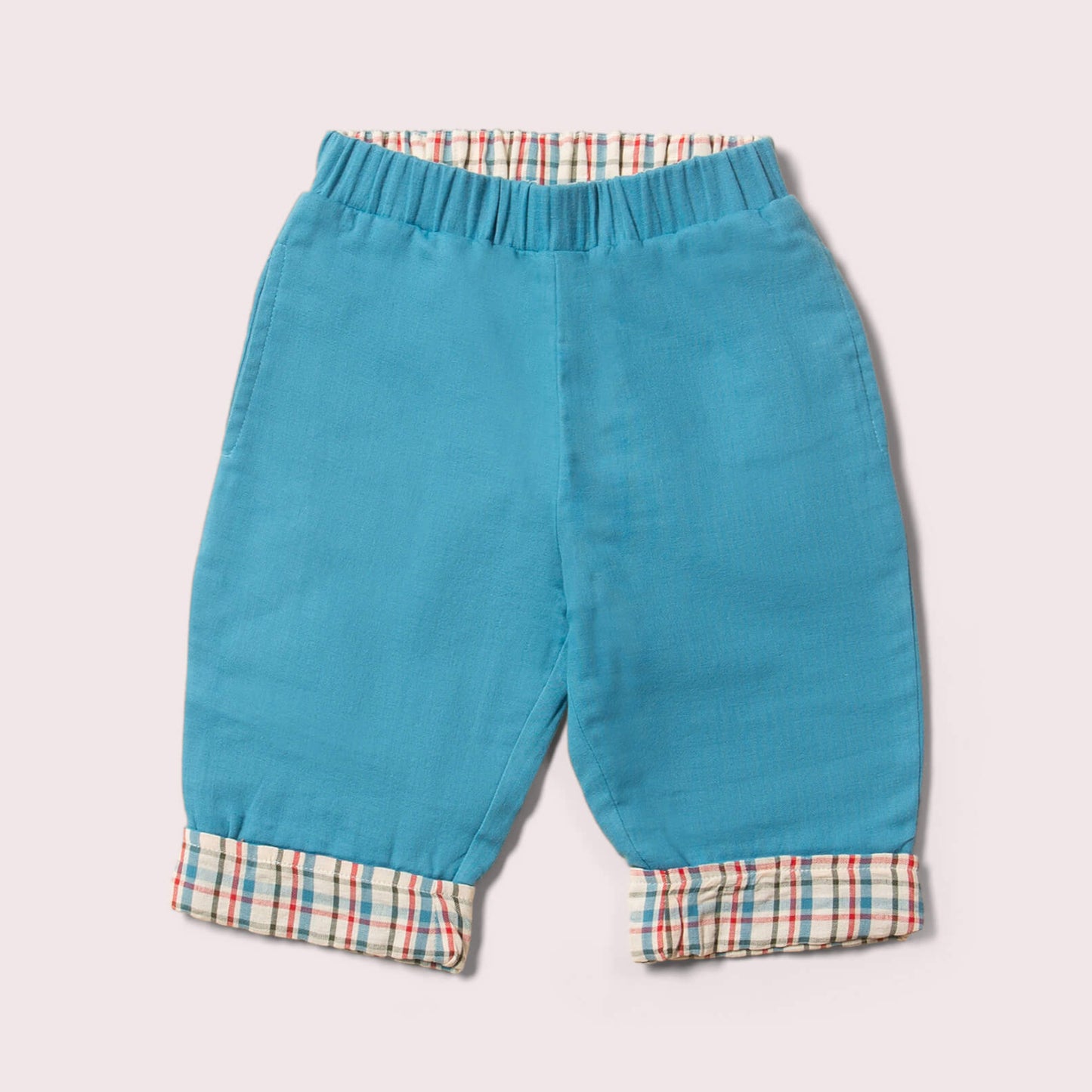Little Green Radicals Checked Seersucker Reversible Pull on Trousers