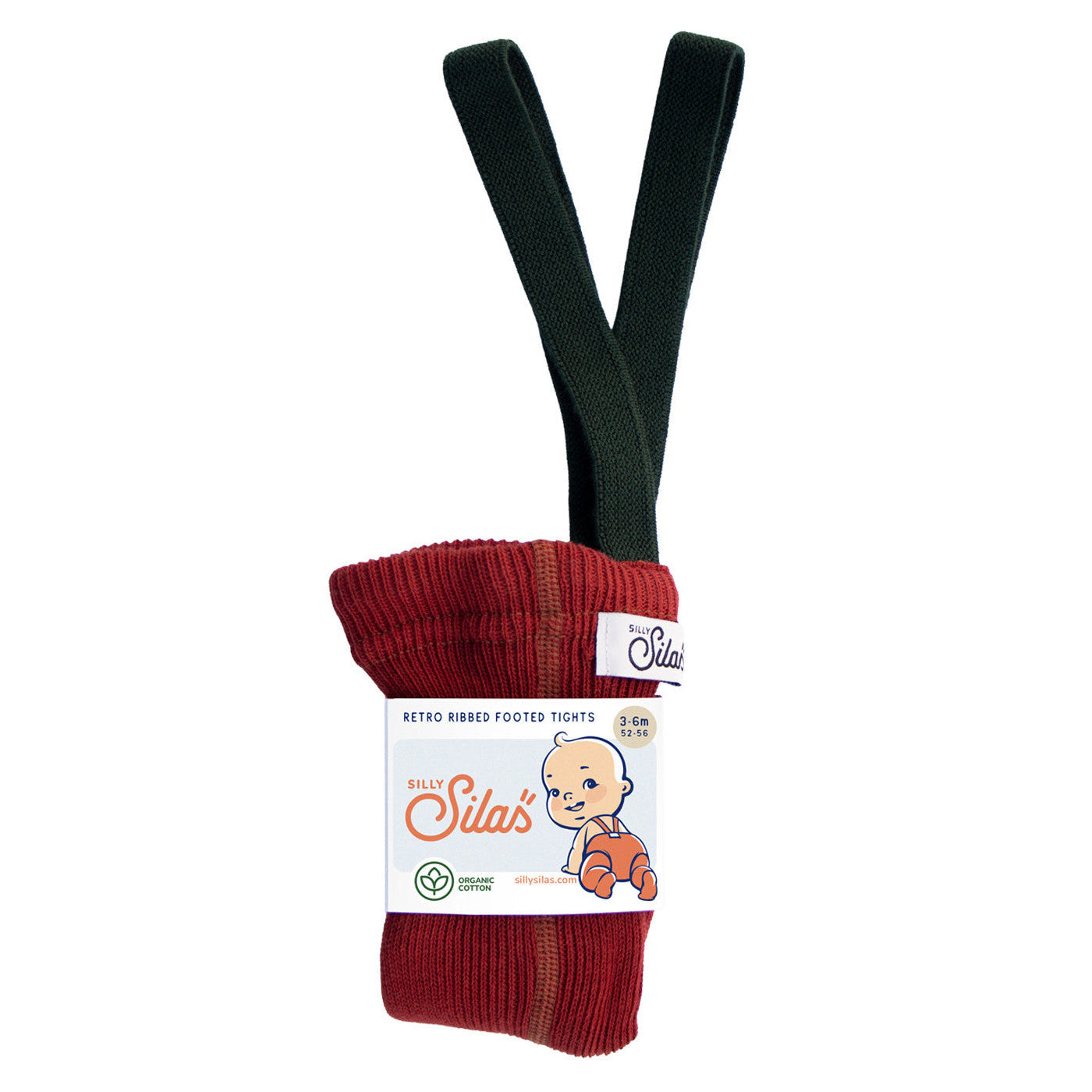 Silly Silas Tights With Braces - Maple & Dark Forest