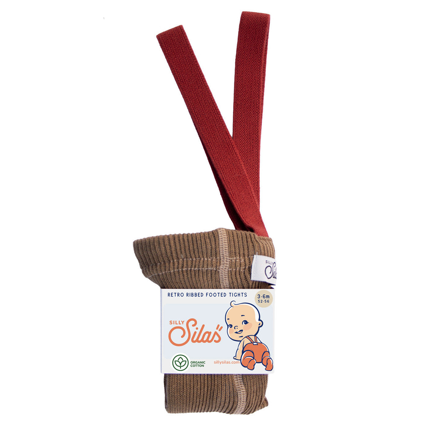 Silly Silas Tights With Braces - Acorn Brown & Maple