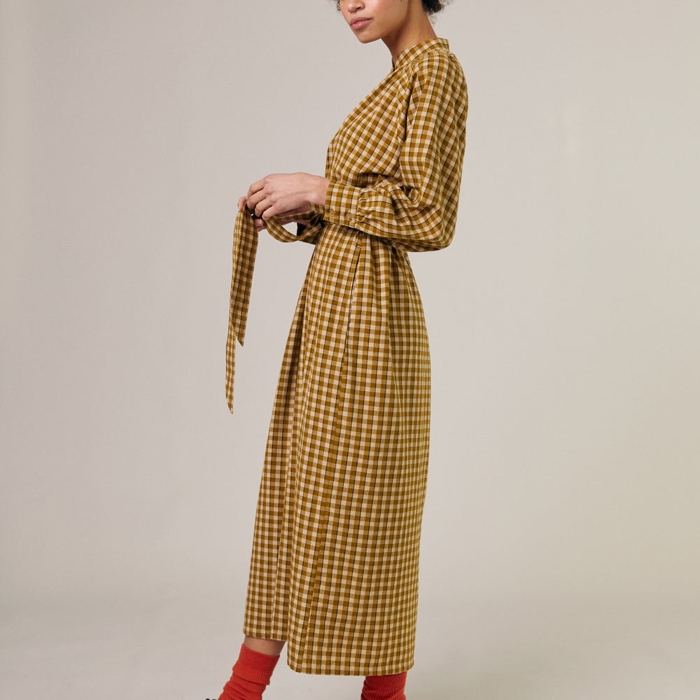 
                      
                        Sideline Women's Dolly Dress - Ochre Check
                      
                    