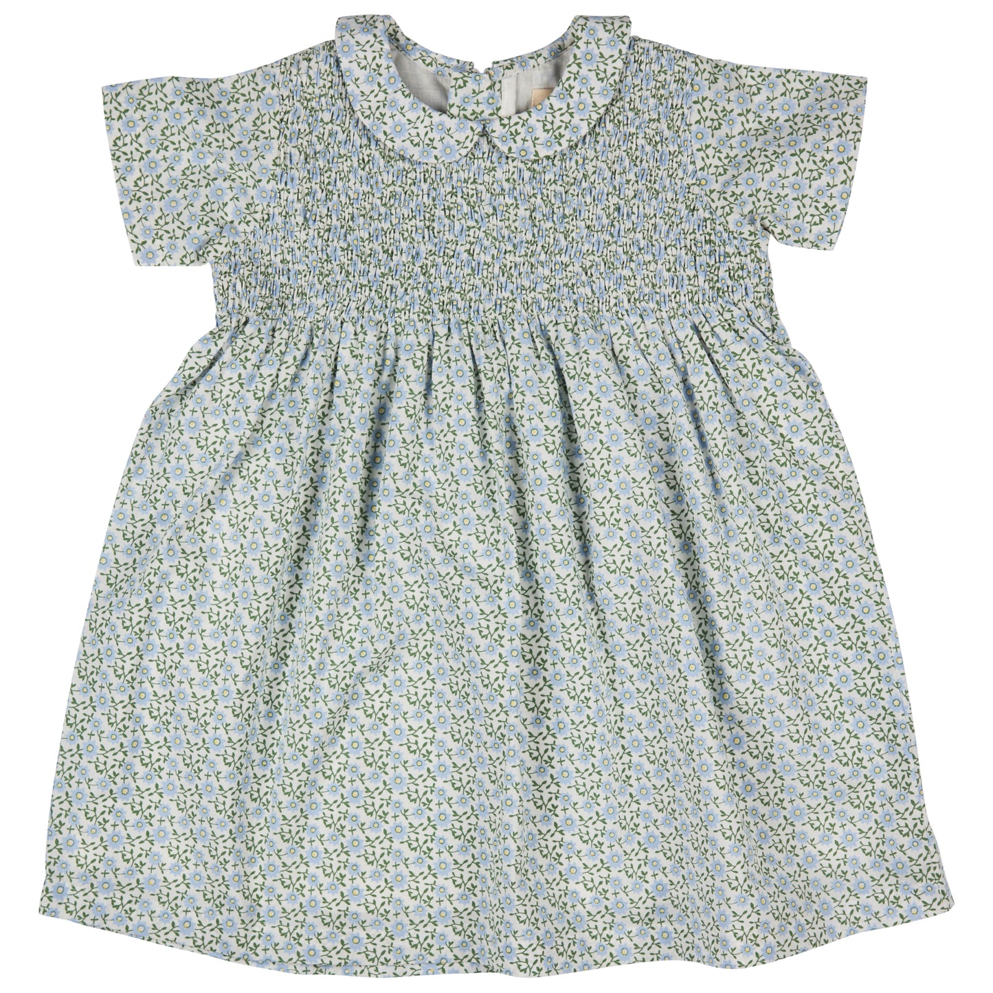 Pigeon Organics for Kids Smock Peter Pan Collar Dress - Ditsy Blue