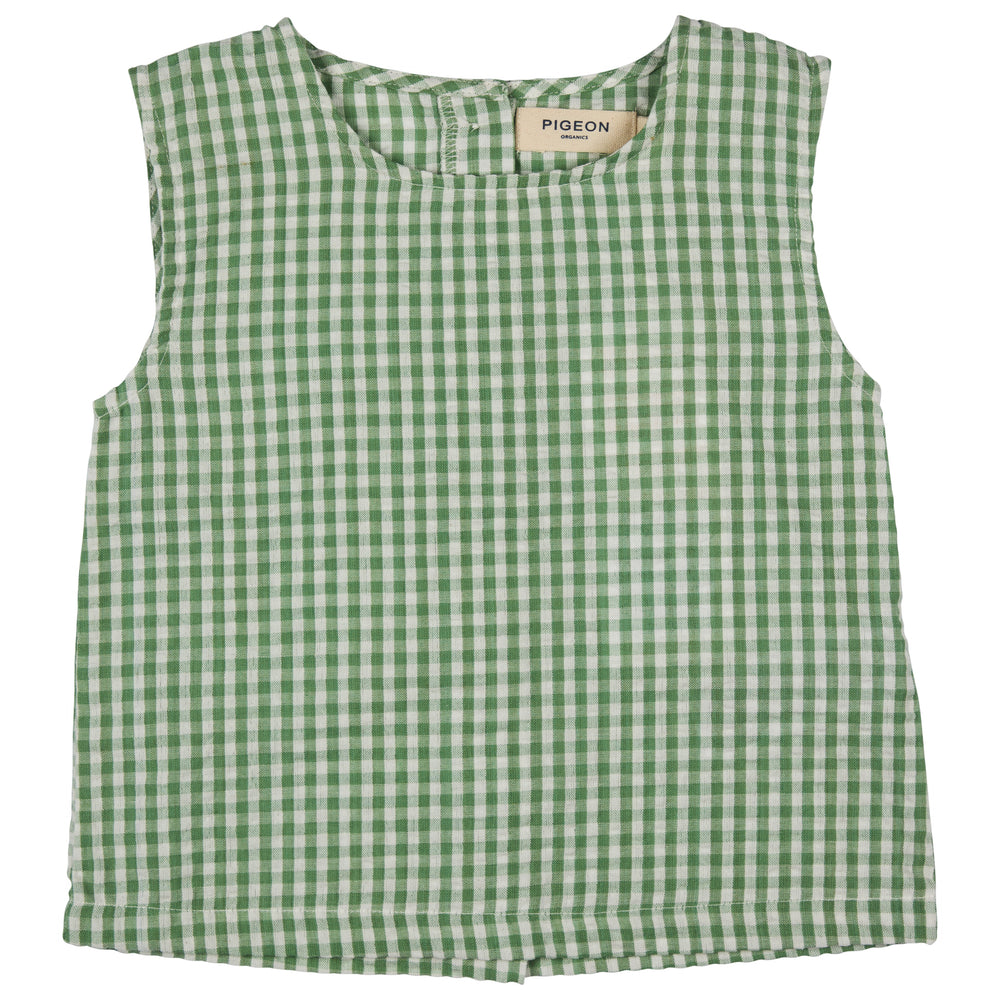 Pigeon Organics for Kids Summer Top - Green Check