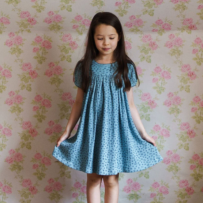 Little Cotton Clothes Pointelle Maya Dress in Cowslip Floral