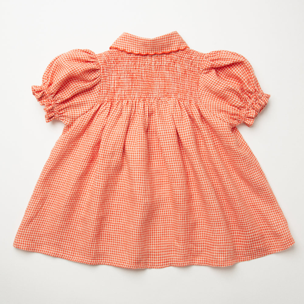 
                      
                        Nellie Quats Marco Polo Dress - Strawberry & Oat Mini Check Linen
                      
                    