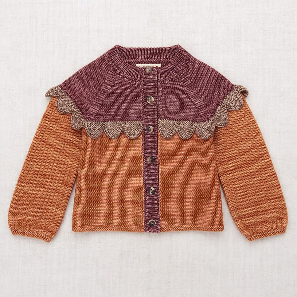 Misha & Puff Scallop Yoke Cardigan - Rose Gold