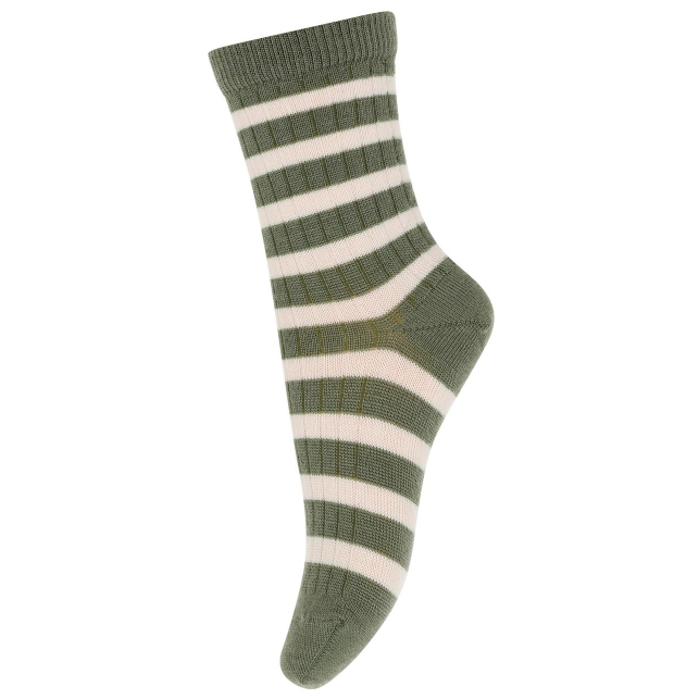 MP Denmark Women's Wool Stripe Eli Socks - Olivine