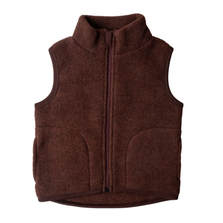 Engel Natur Organic Merino Fleece Vest - Cinnamon