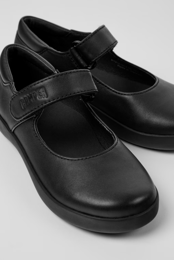 Camper Spiral Comet School Shoes - Black