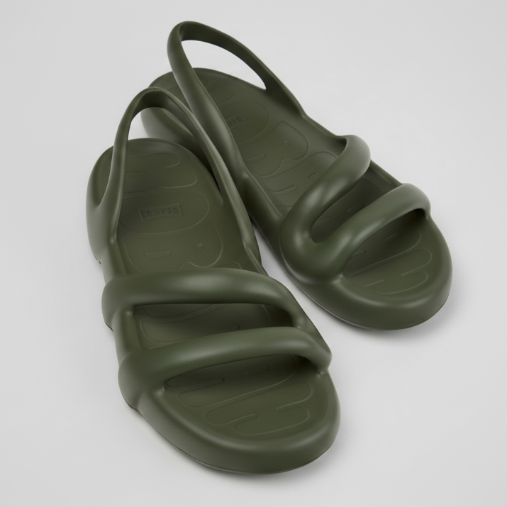 Camper Women's Kobarah Flat Sandal - Green