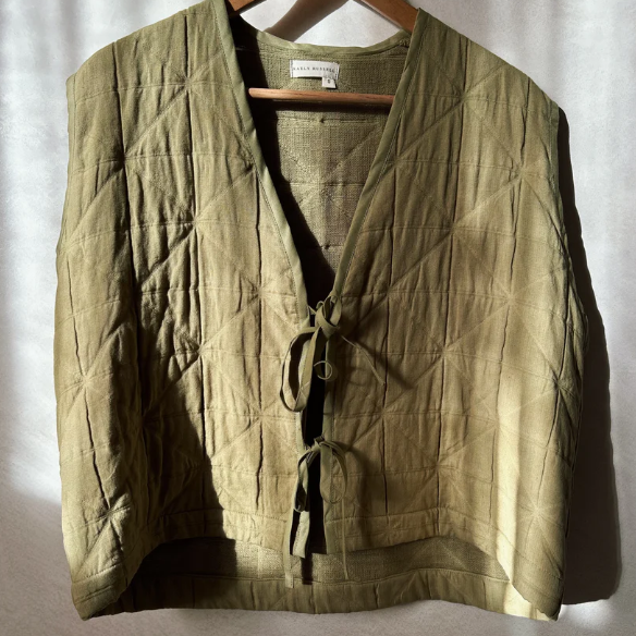 Kaely Russell Women's Quilted Tie Vest | Olive