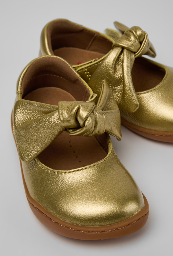 Camper Peu Bow Shoes - Gold