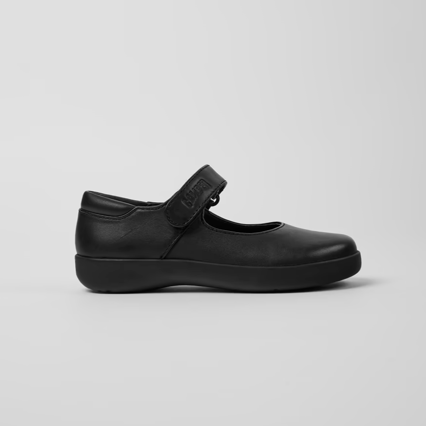 Camper Spiral Comet School Shoes - Black