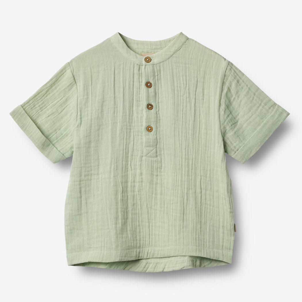 Wheat Clothing Shirt S/S Svend - Soft Mint