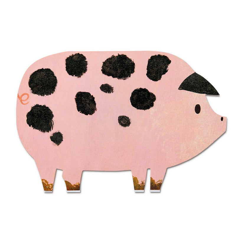 Mortlake Papers Spotty Pig Shaped Greeting Card