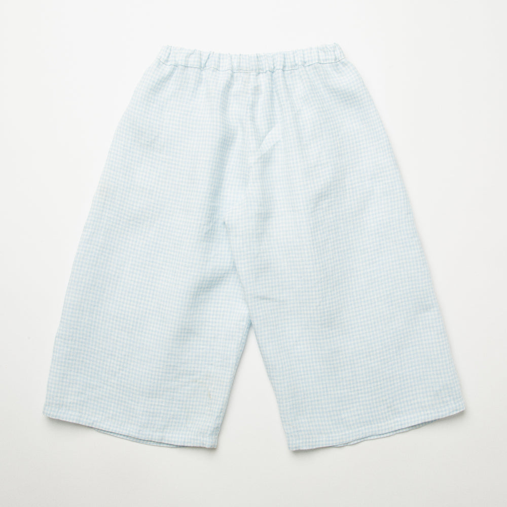 
                      
                        Nellie Quats Chess Trousers - Baby Blue & Milk Mini Check Linen
                      
                    