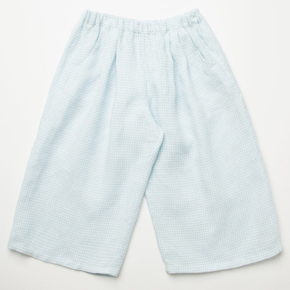 
                      
                        Nellie Quats Chess Trousers - Baby Blue & Milk Mini Check Linen
                      
                    