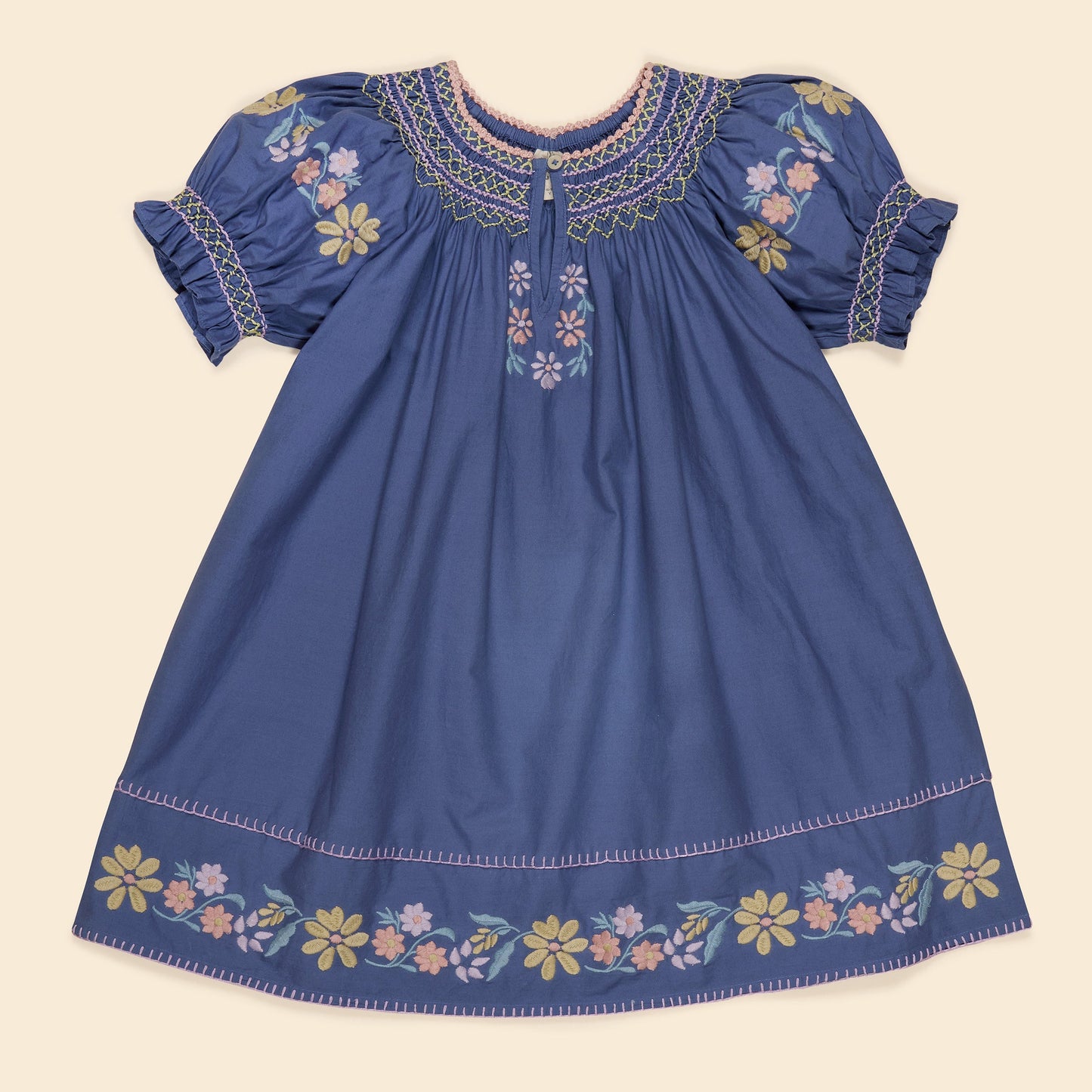 Apolina Verna Smock Dress - Azul