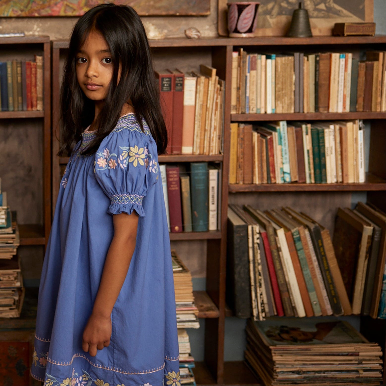 Apolina Verna Smock Dress - Azul | SMALL-FOLK