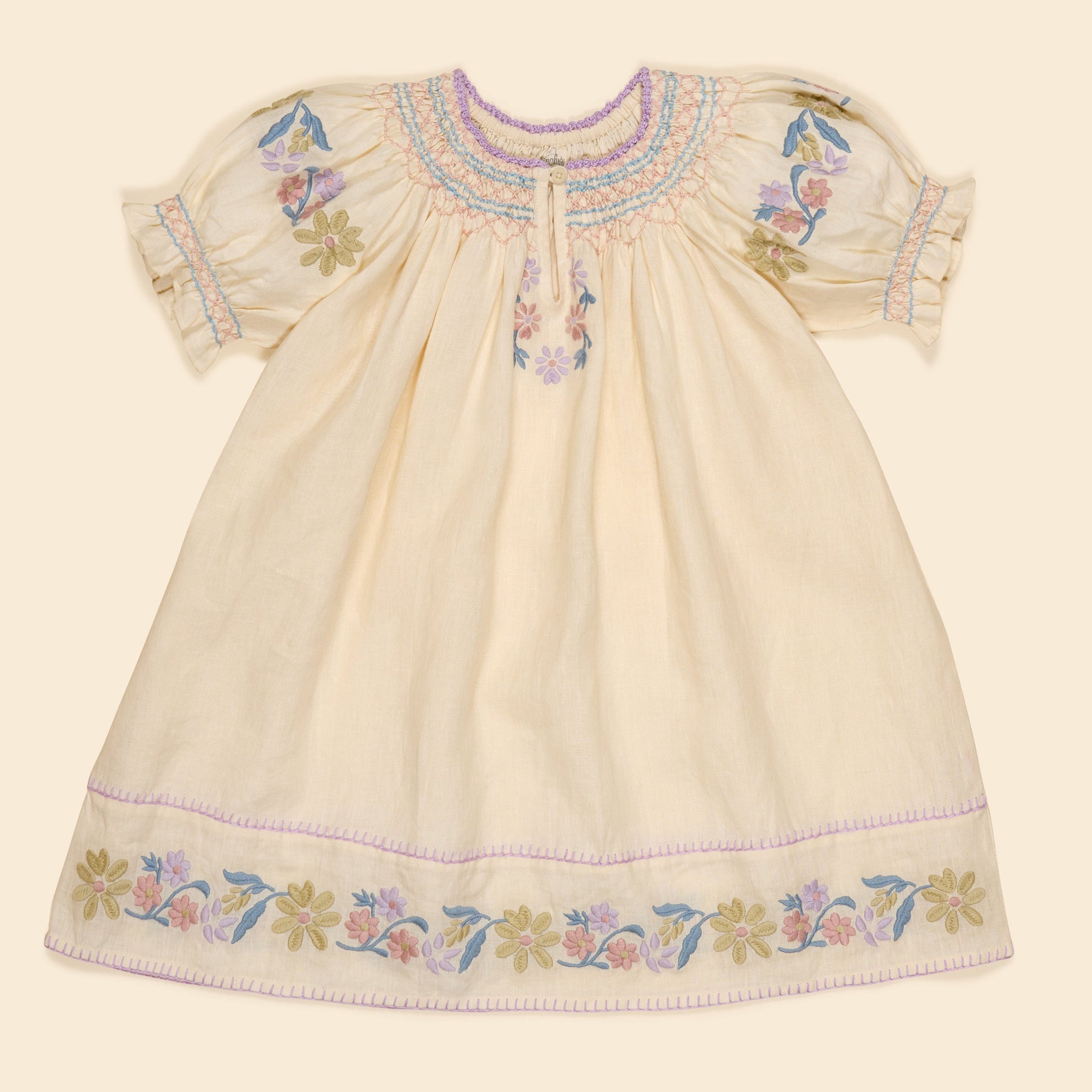 APOLINA VERNA SMOCK DRESS - AZUL