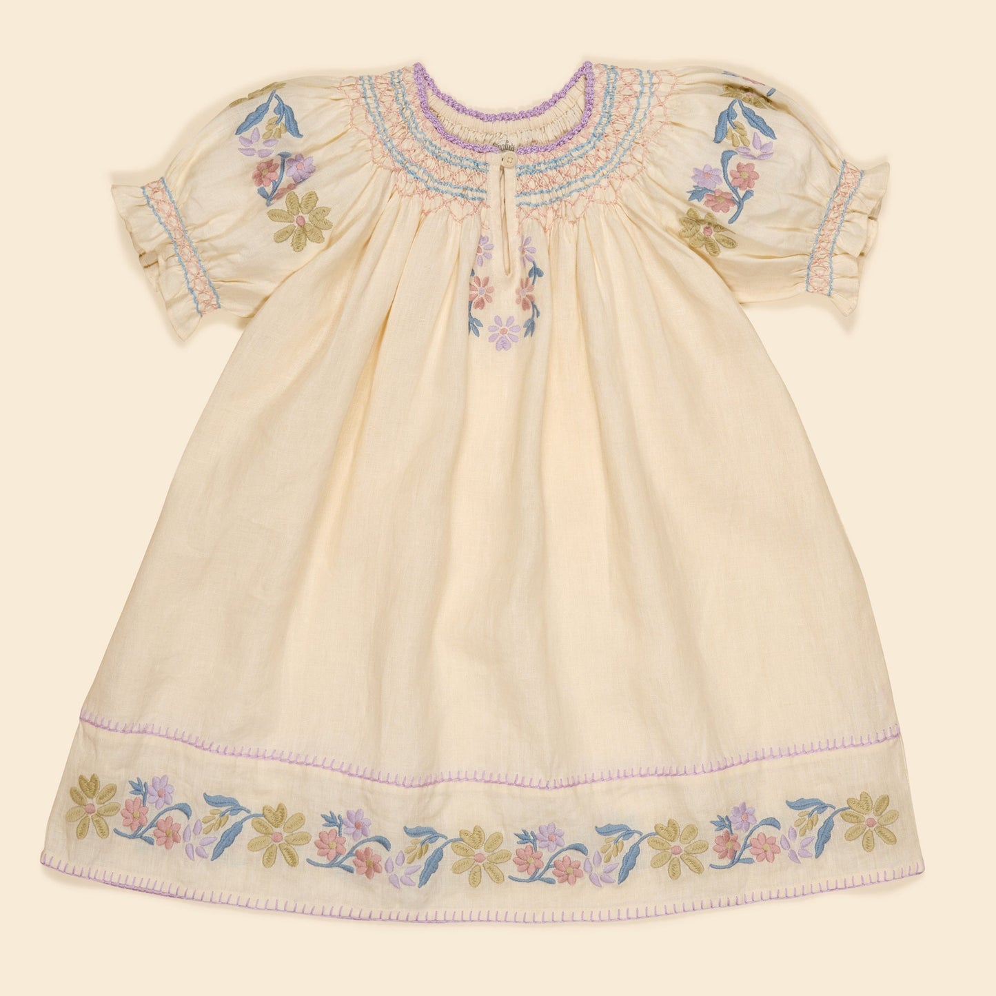 Apolina Verna Smock Dress - Cream