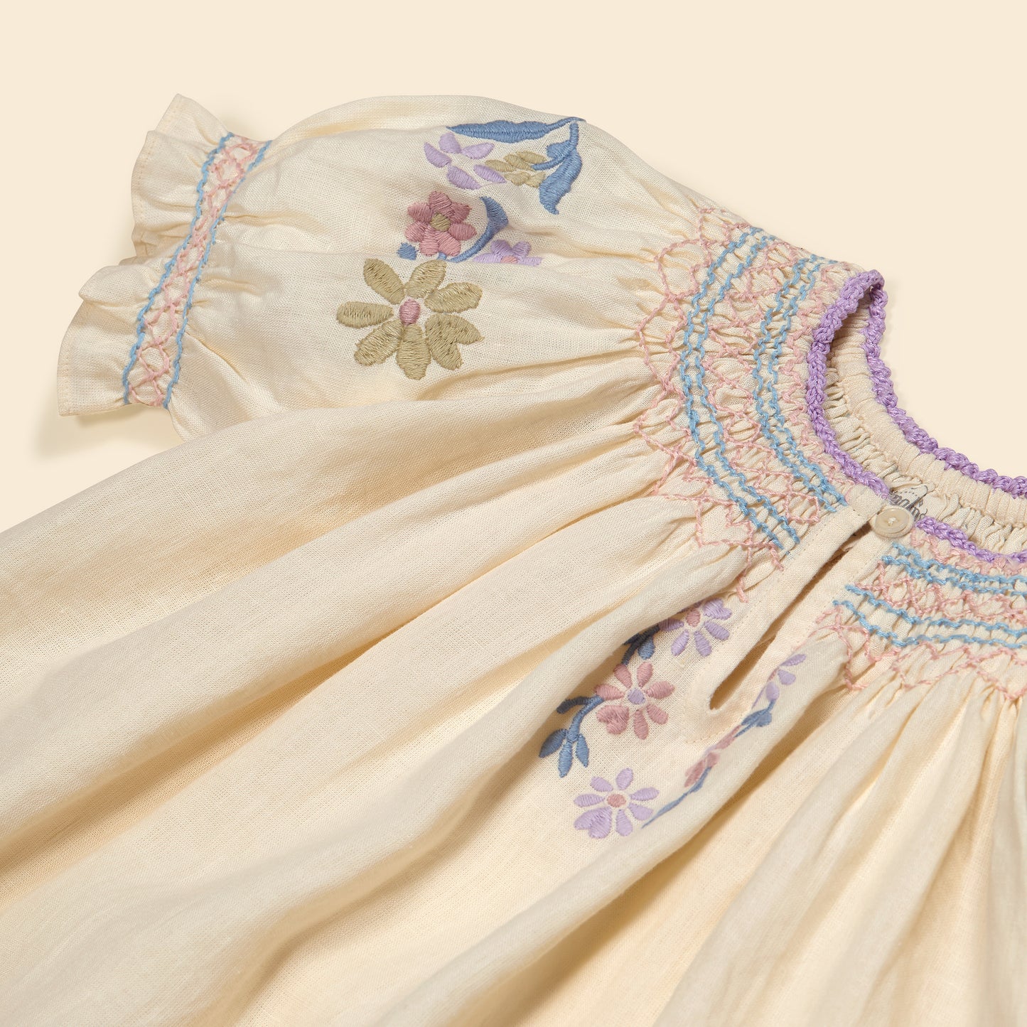 Apolina Verna Smock Dress - Cream