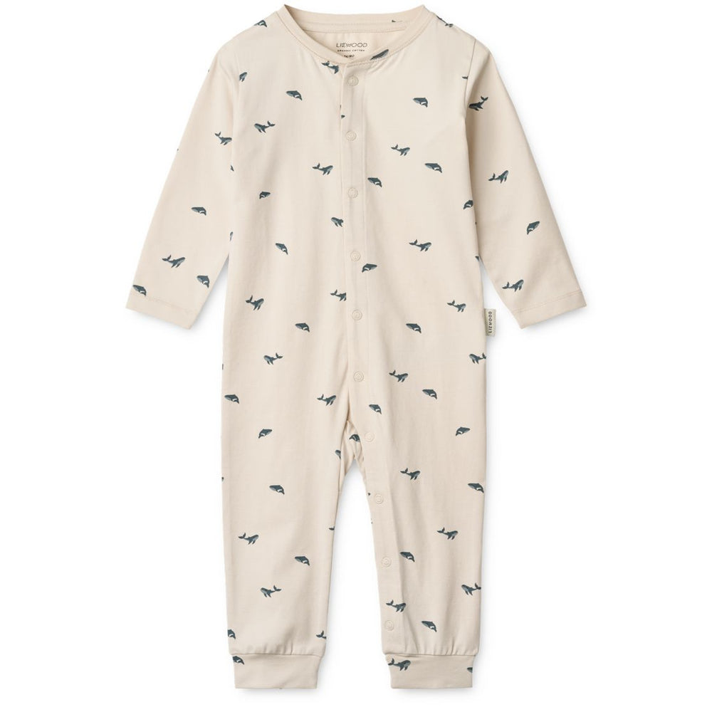 Liewood Birk Printed Romper - Mini Whale / Sandy