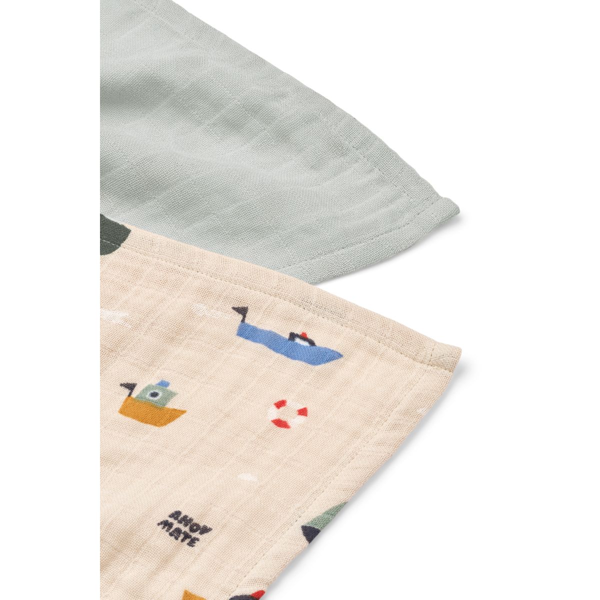 Liewood 2 Pack Muslin Cloths - Sailing / Dove Blue Mix
