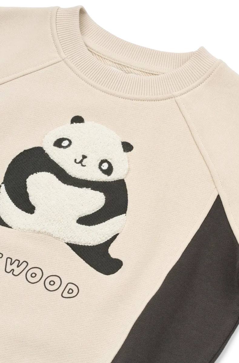 Liewood Aude Placement Sweatshirt - Panda / Sanda / Dark Grey