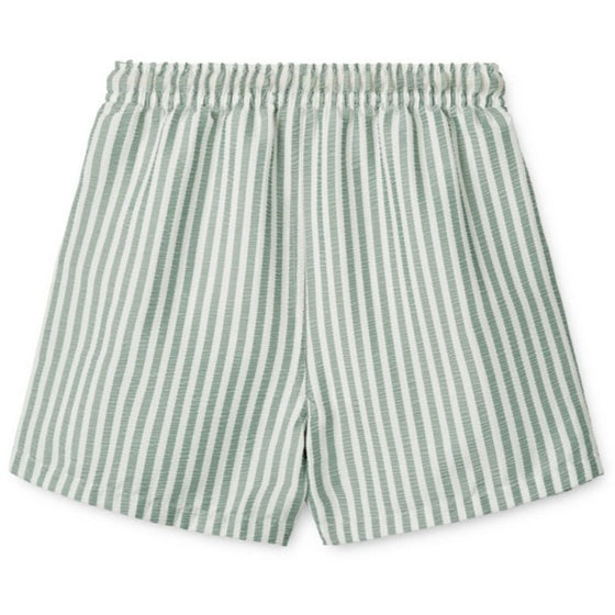 Liewood Duke Board Shorts - Peppermint/Crisp White Stripe