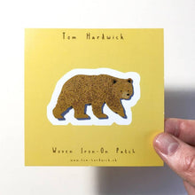  Tom Hardwick Brown Bear, Woven Iron-on Patch