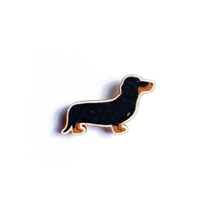 Tom Hardwick Black Dachshund, Responsibly Sourced Birch Wood Pin