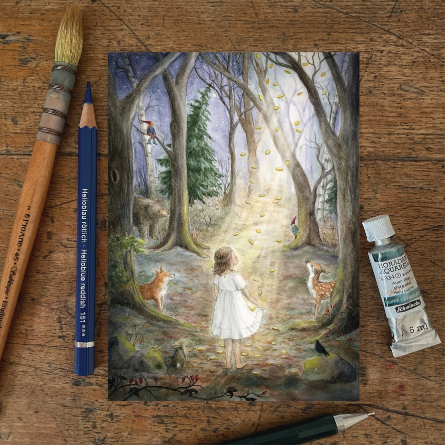 Mhairi Hellbrandt Star Money Postcard