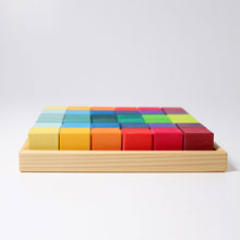 GRIMMS Rainbow Mosaic Wooden Building Blocks
