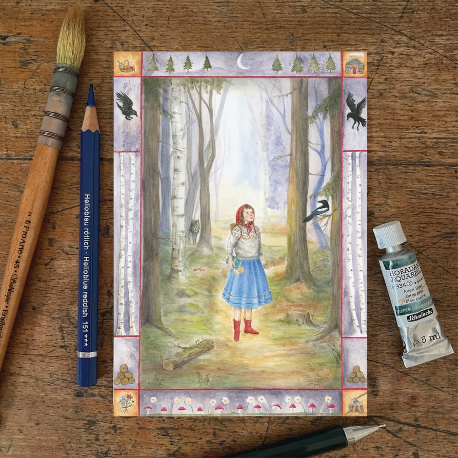 Mhairi Hellbrandt Red Riding Hood Postcard
