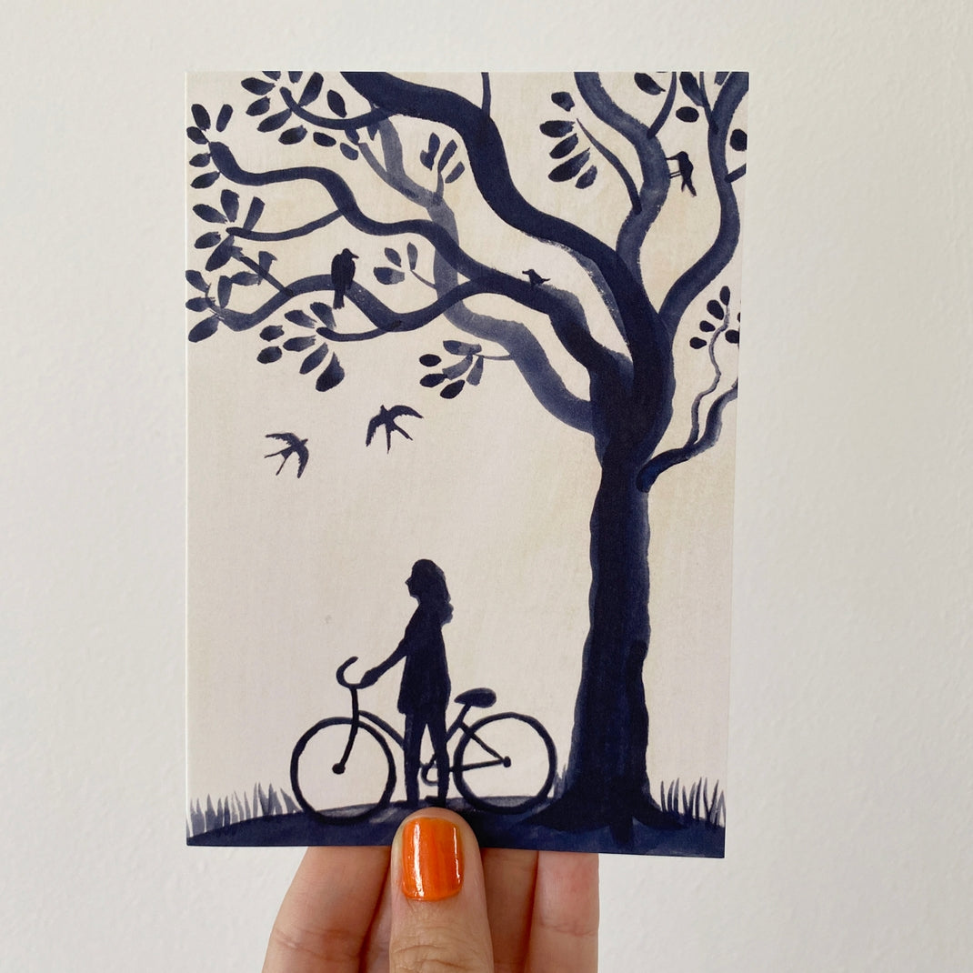 Juliet Thomas Doodles Spring Swallows Greetings Card