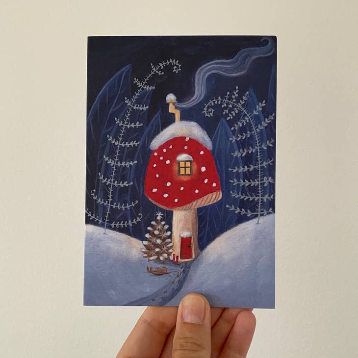 Juliet Thomas Doodles Home for Christmas Greetings Card