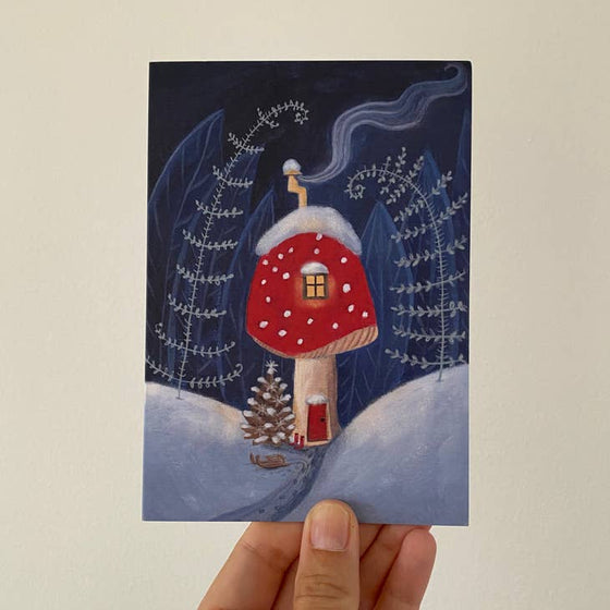 Juliet Thomas Doodles Home for Christmas Greetings Card