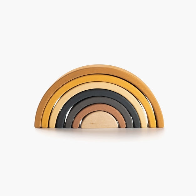 Sabo Concept Wooden Rainbow Stacking Toy - Mustard