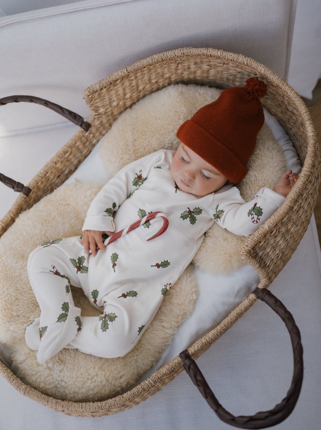 Organic Zoo Christmas Holly Romper Suit