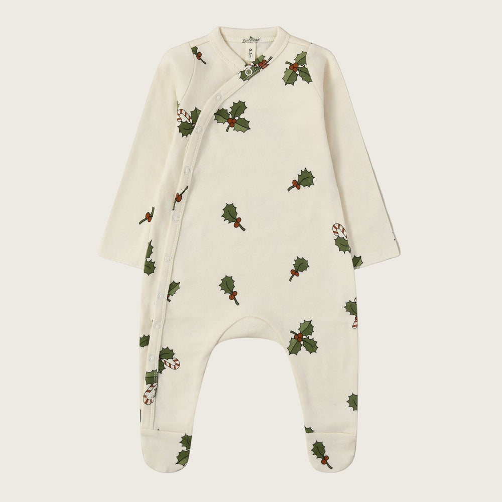Organic Zoo Christmas Holly Romper Suit