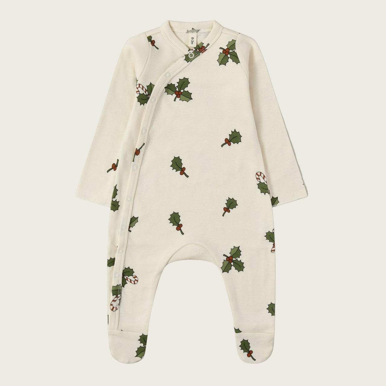 Organic Zoo Christmas Holly Romper Suit
